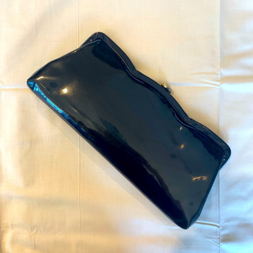 Vintage Shiny Black Clutch